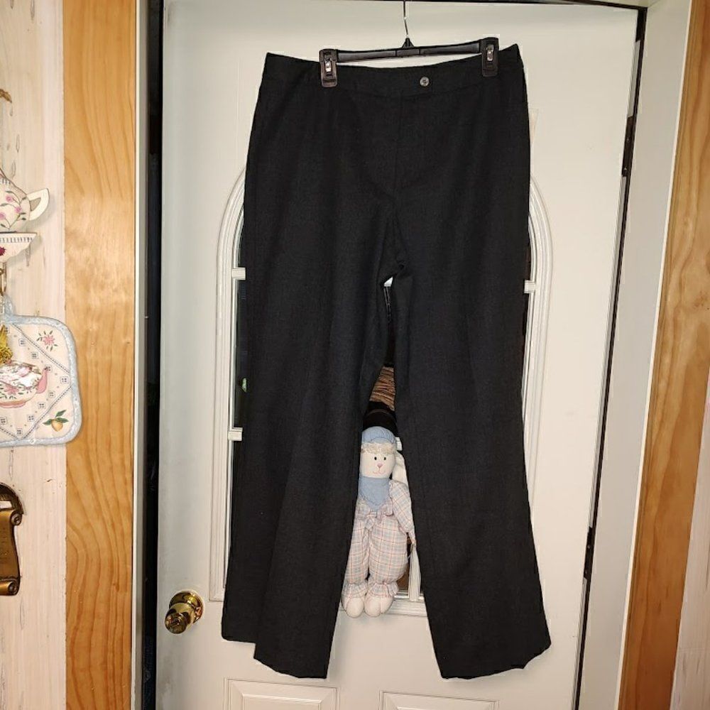 New Andrea Viccaro Charcoal Gray Wool Pants Size Women's 14